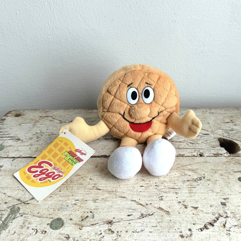 Kelloggs‎ Eggo Bean Bag Breakfast Bunch Wally Waffle Plush 1998 Vintage Toy NWT